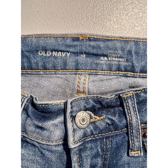 NWT Old Navy Jeans Curvy OG Straight High Waisted Distressed Denim Capsule Fall - Picture 6 of 8
